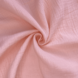 Ткань Муслин Жатый, цвет Нежно-Розовый (на отрез)  в Солнечногорске