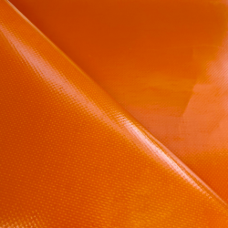 Ткань ПВХ 450 гр/м2, Оранжевый (Ширина 160см), на отрез  в Солнечногорске