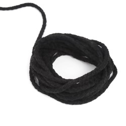 Шнур для одежды тип 2,  Чёрный (плетено-вязаный/полиэфир)  в Солнечногорске